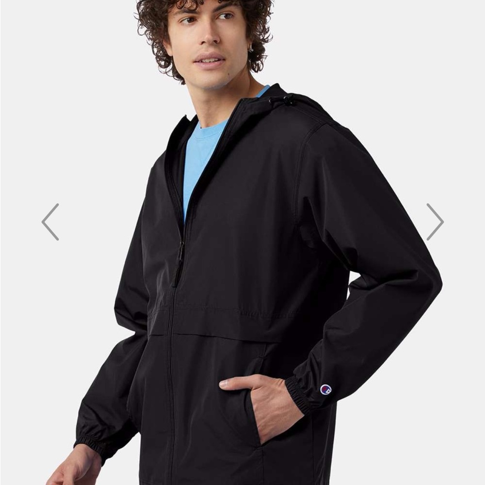 New w/tags Men’s champion full zip hooded stadium gear anorak jacket Navy blue. - Picture 3 of 10